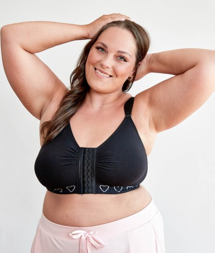 Post-op bra after breast enlargement or reduction - Black size XS