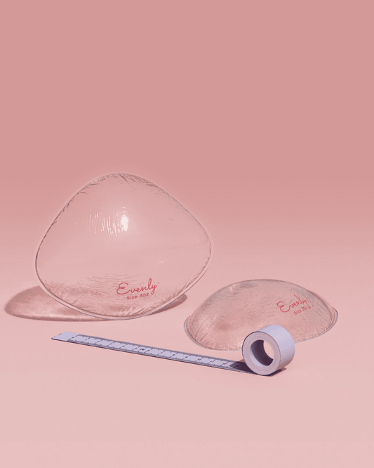 Evenly Bra Balancers for breast asymmetry - lightweight silicone balancers for a symmetrical appearance. Restore confidence, alleviate discomfort, and achieve even weight distribution. Ideal for everyday wear, swimming, and exercising. Available at The Fitting Service