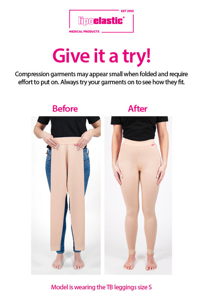 image showing compression garments look smaller than their size 