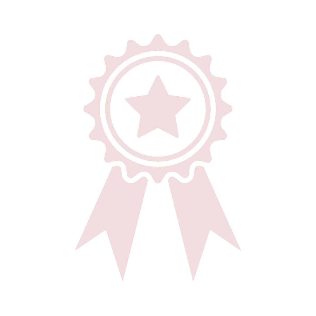 image of award winning rosette in pink 