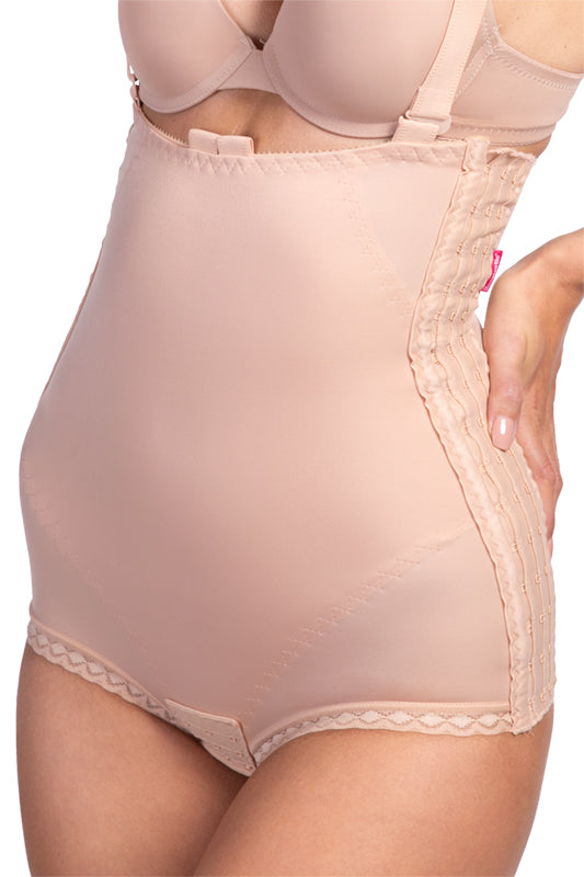 image showing the side of the lipoelastic vh variant with adjustable fastening on both sides and gusset opening 