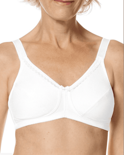 Mira Non-wired Mastectomy Bra - white, Pocketed Mastectomy Bra, Amoena UK